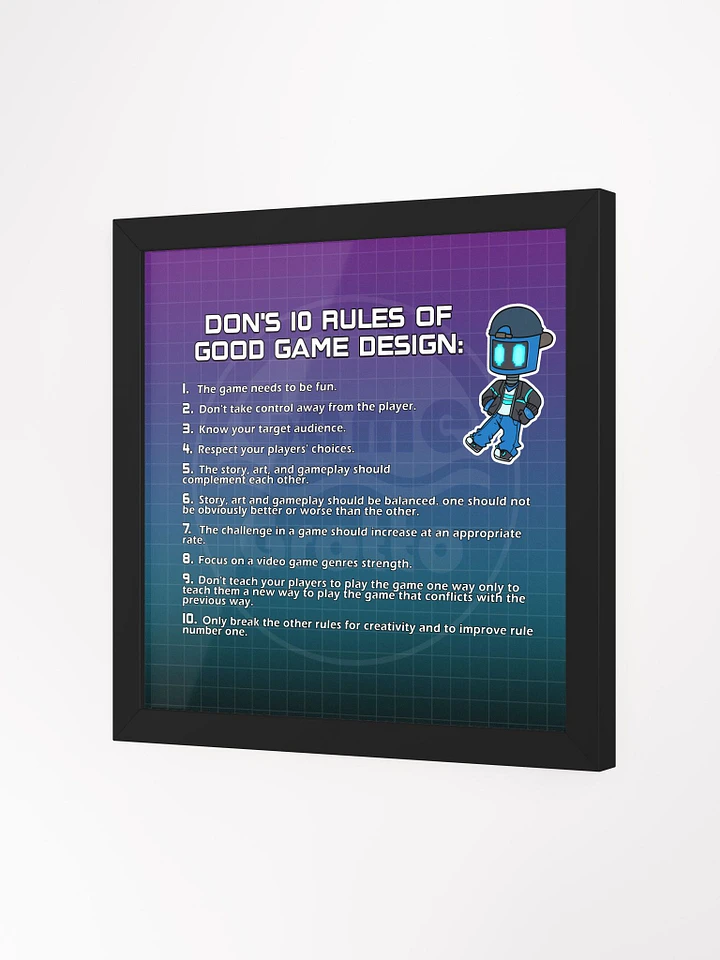 Don's 10 Rules of Good Game Design Framed Poster product image (2)