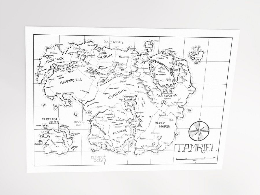 "Tamriel" | Printed Map product image (5)