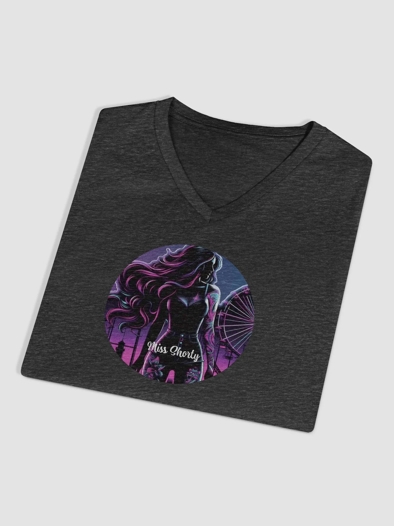 Bold & Mysterious/Miss Shorty 69 V Neck Tee product image (3)