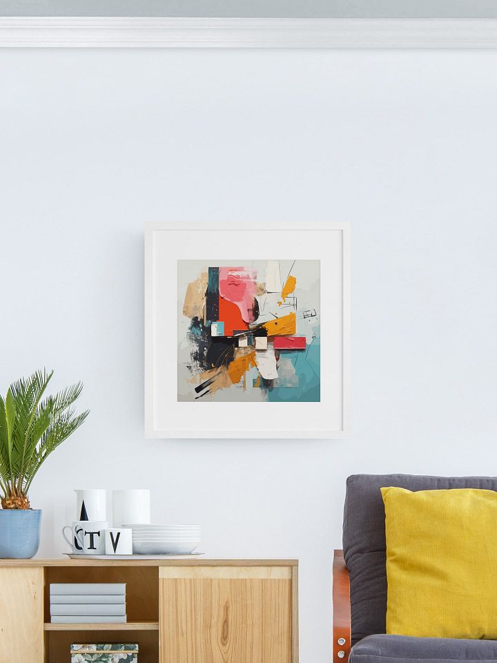 Abstract Expressionist Collage Art Poster, Vibrant Mixed Media Composition, Modern Urban Wall Art for Contemporary Interior Decor product image (2)