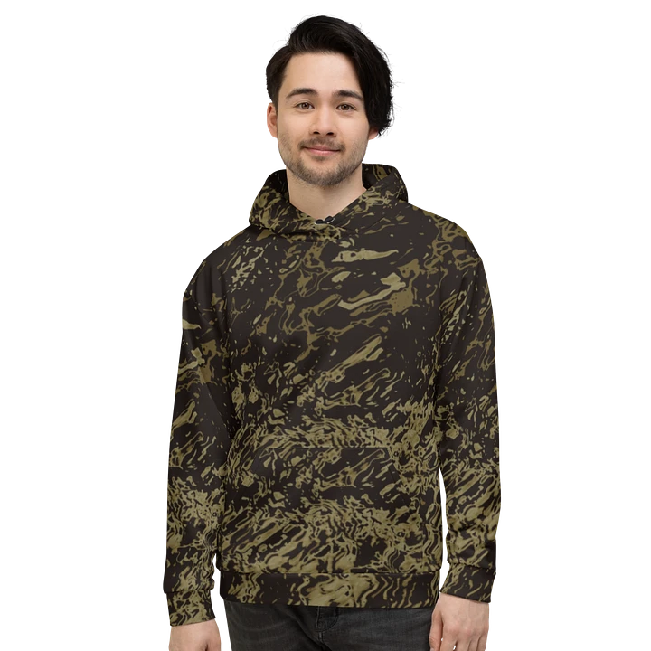 Abstract Brown and Black Marble Effect Unisex All Over Print Hoodie product image (2)