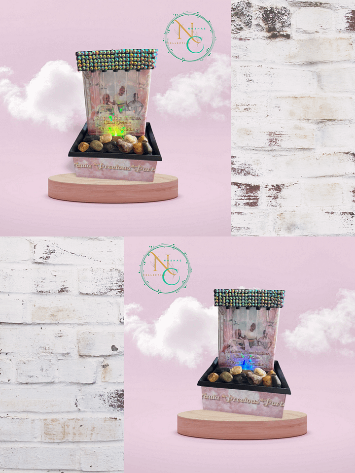 Personalized Memorial LED Water Fountain – Custom Tribute Keepsake product image (1)