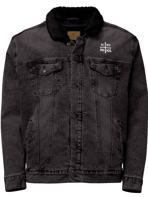 Divine Cross Unisex Sherpa Denim Jacket product image (4)