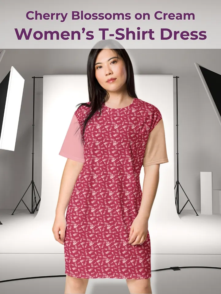 Cherry Blossoms on Magenta Women's T-Shirt Dress product image (1)