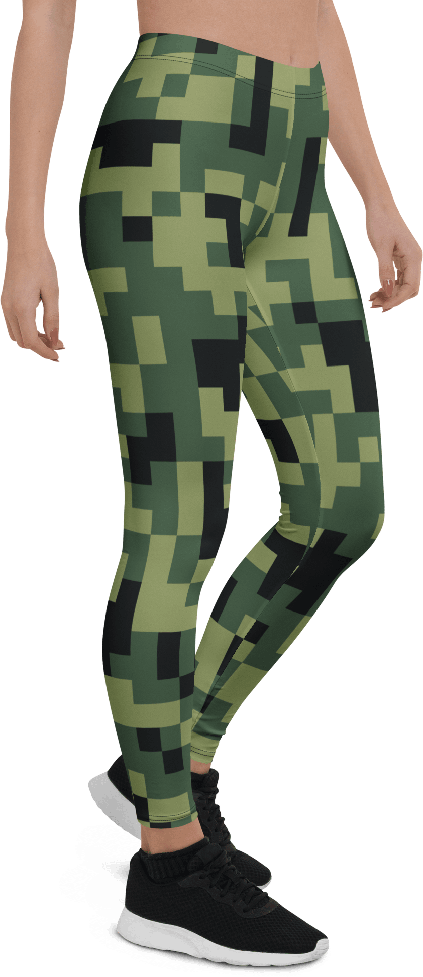 Military Green Camouflage Pixels Camo Pattern Leggings product image (5)