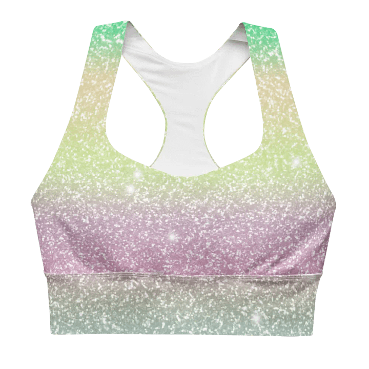 Glitter Unicorn Texture Design Longline Sports Bra - 11 product image (1)