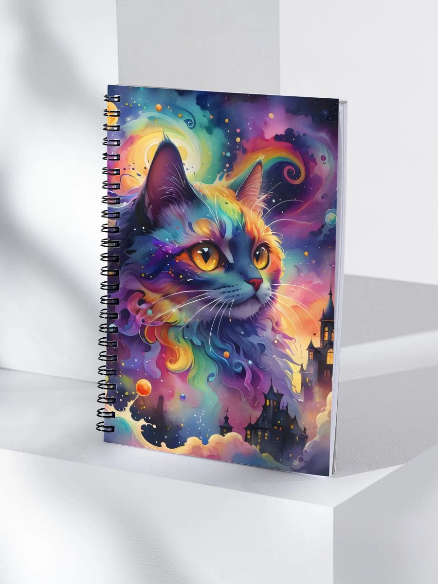 Cosmic Colorful Kitty Spiral Notebook product image (4)