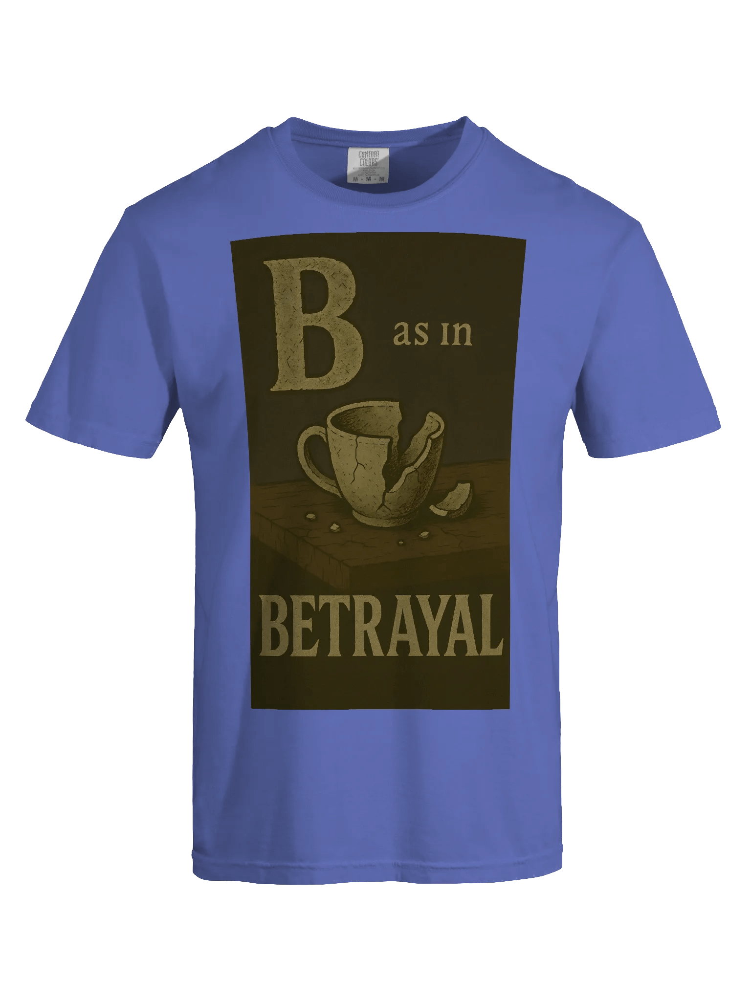 B as in betrayal garment-dyed heavy weight t-shirt by dark alphabet product image (5)