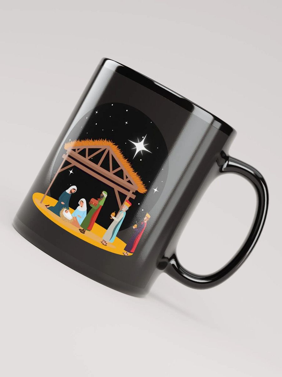 Christmas Holiday Manger Nativity Scene - Black Mug product image (8)