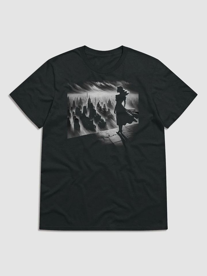 Rooftop Dreams Over Noir Cityscape (Front Print Womens Tee) product image (1)