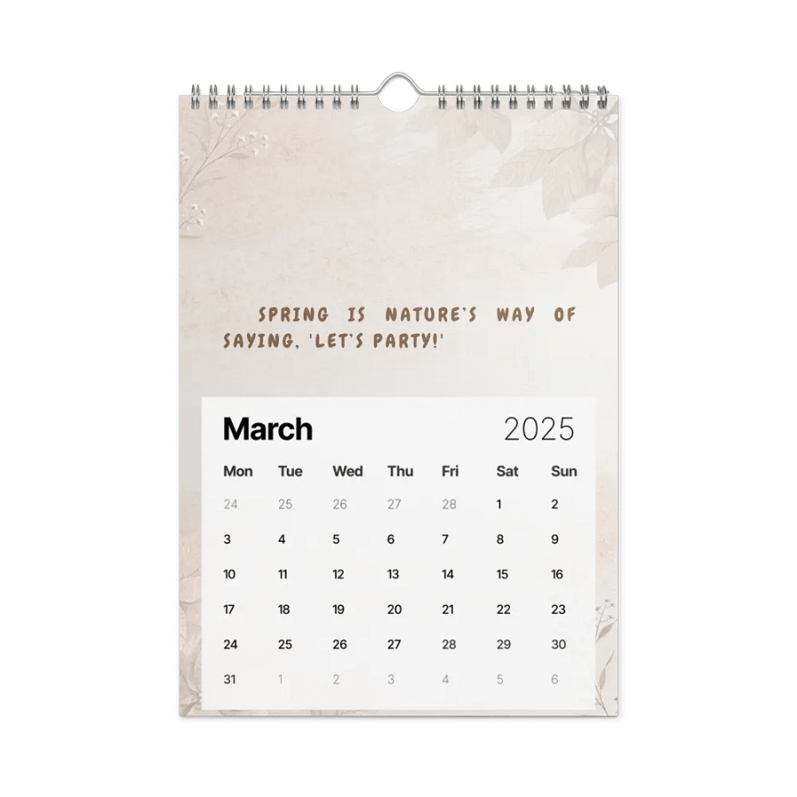 FLORAL INSPIRATIONAL QUOTES WALL CALENDAR 2025 product image (9)