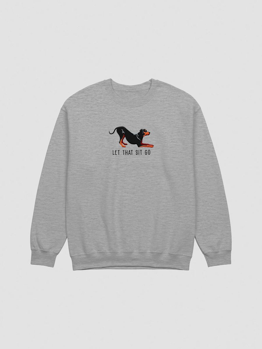 Let That Sit Go Sweatshirt (Embroidered) of a Rhodesian Ridgeback(Black & Tan) product image (10)