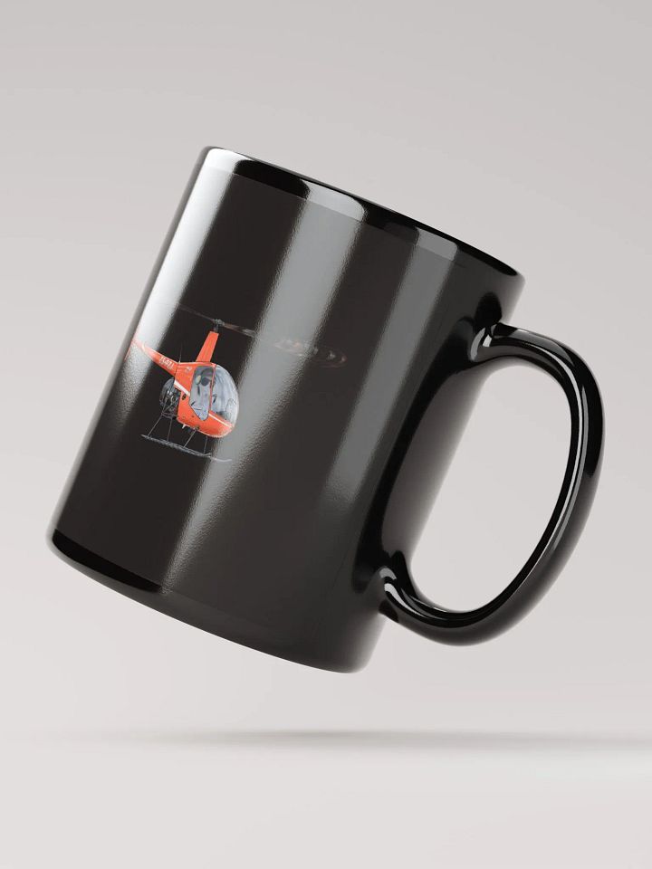 Robinson R22 Black Helicopter Cartoon Mug product image (2)