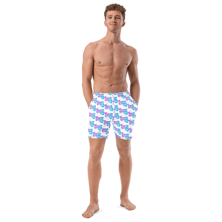 Patterned Swimtrunks - White product image (10)