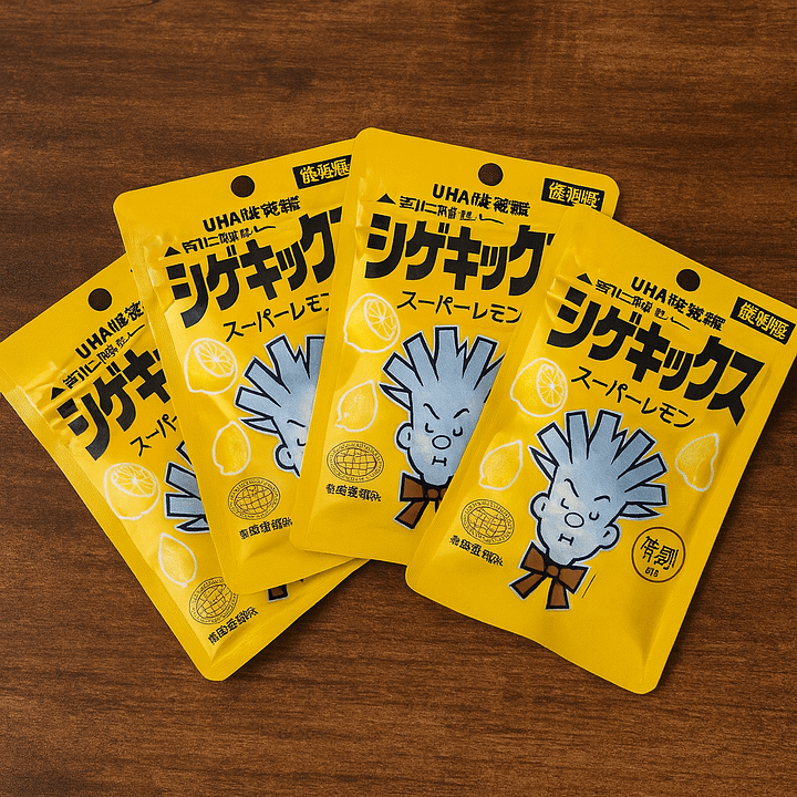 🎎 UHA Shigekix Super Lemon Gummies – 4 Pack Japanese Sour Candy Snack Free Ship product image (1)
