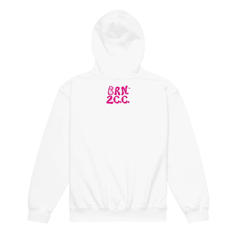 Girls' | BOURNE to Cape Cod™ | DTG Vintage Print | Youth Heavy Blend Hooded Sweatshirt | Rugged, Cozy, Adventure-Ready | Pink Logo product image (8)