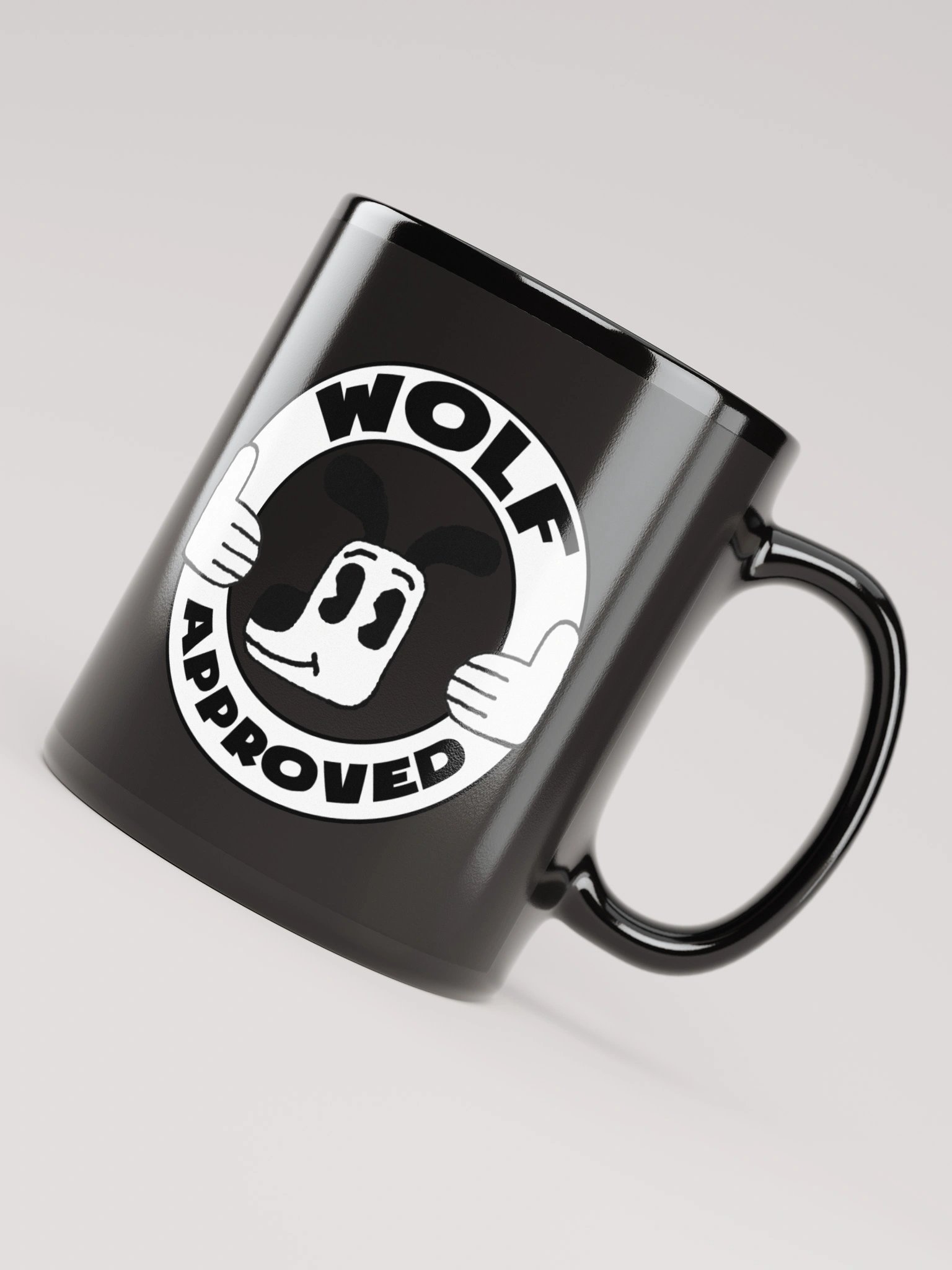 Wolf Approved Black Glossy Mug product image (4)