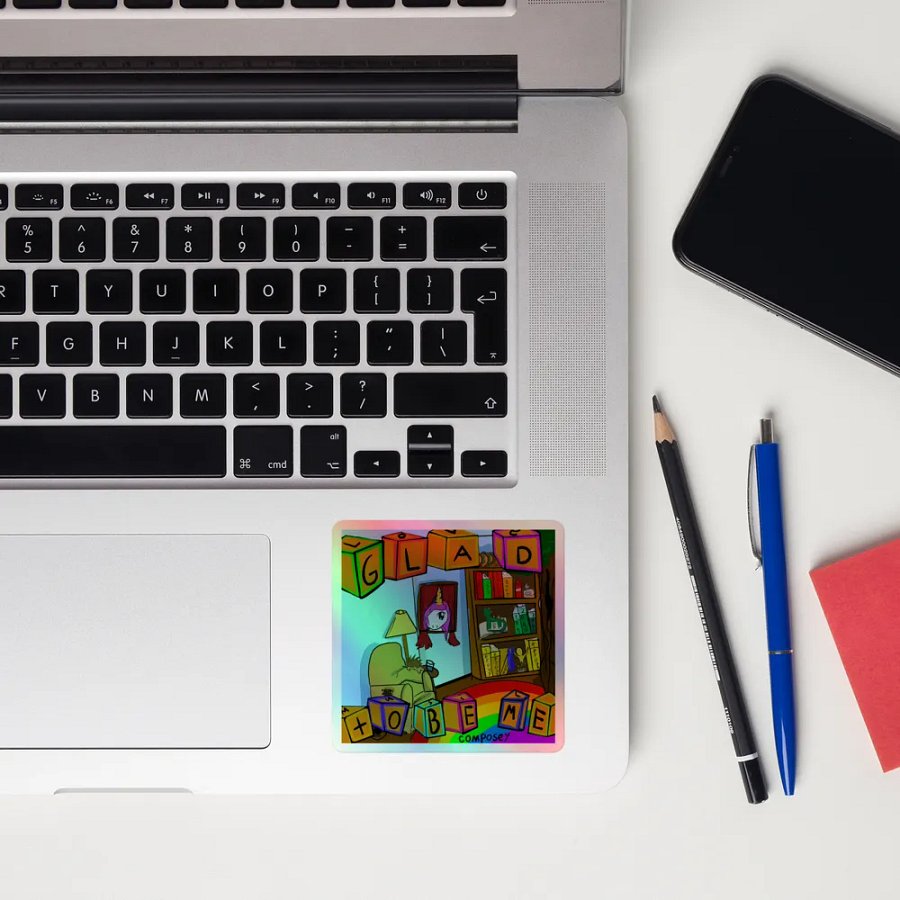 Glad To Be Me holograph sticker! product image (10)