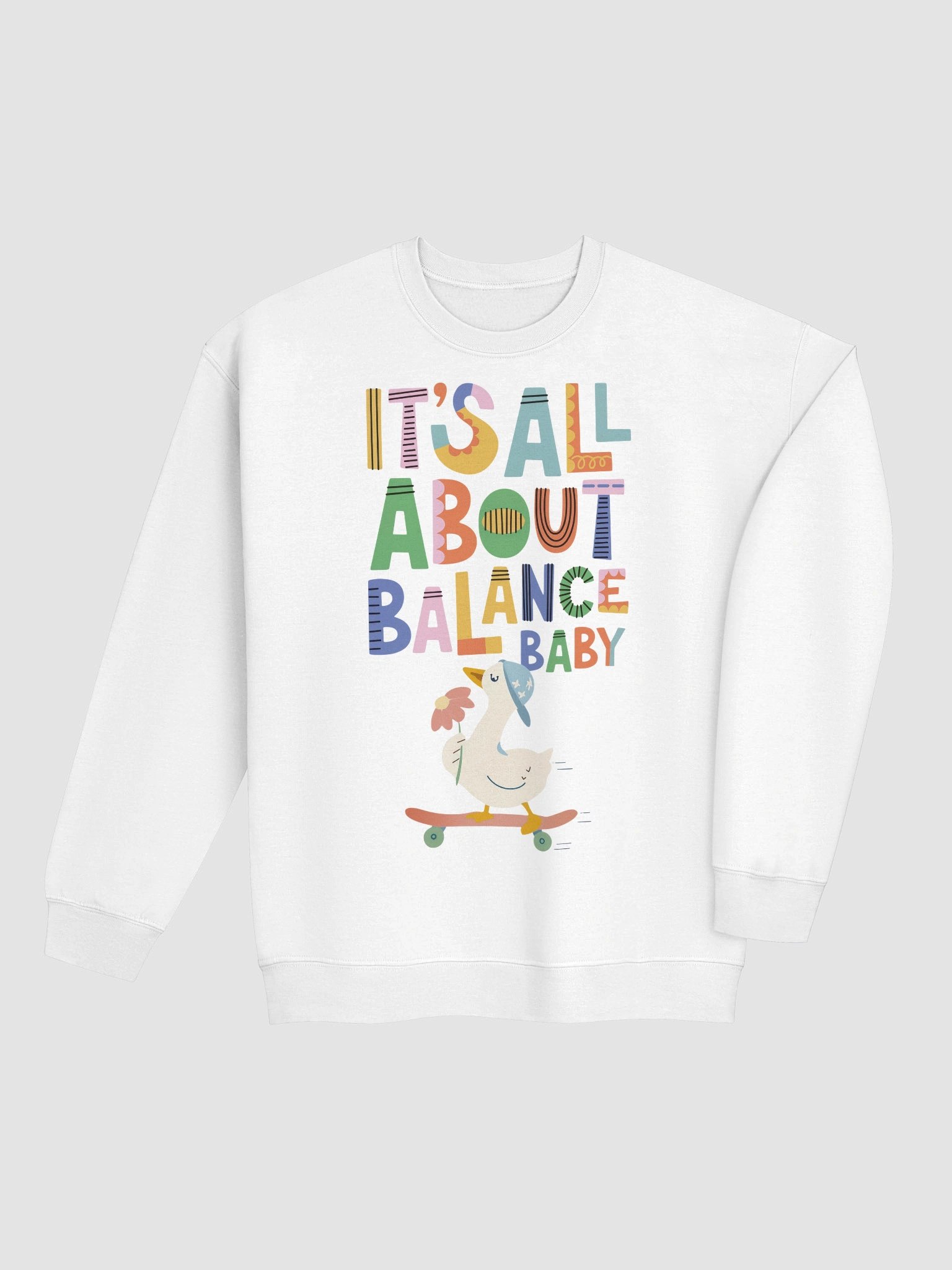 Cute Goose “Balance Baby” Unisex Crewneck Sweatshirt product image (38)