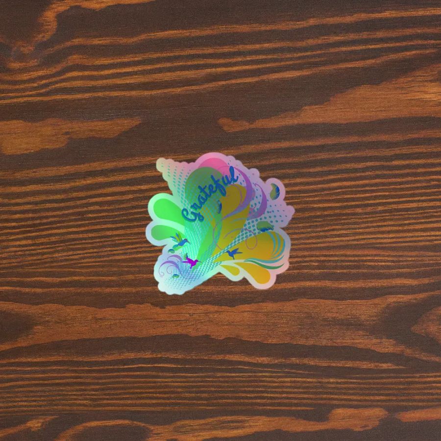 Sticker grateful water droplets design with hummingbirds product image (5)