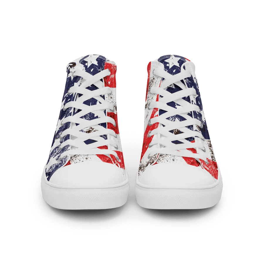 USA Flag Design _ Custom High-Top Sneakers _ Calceonova Streetwear USA product image (4)