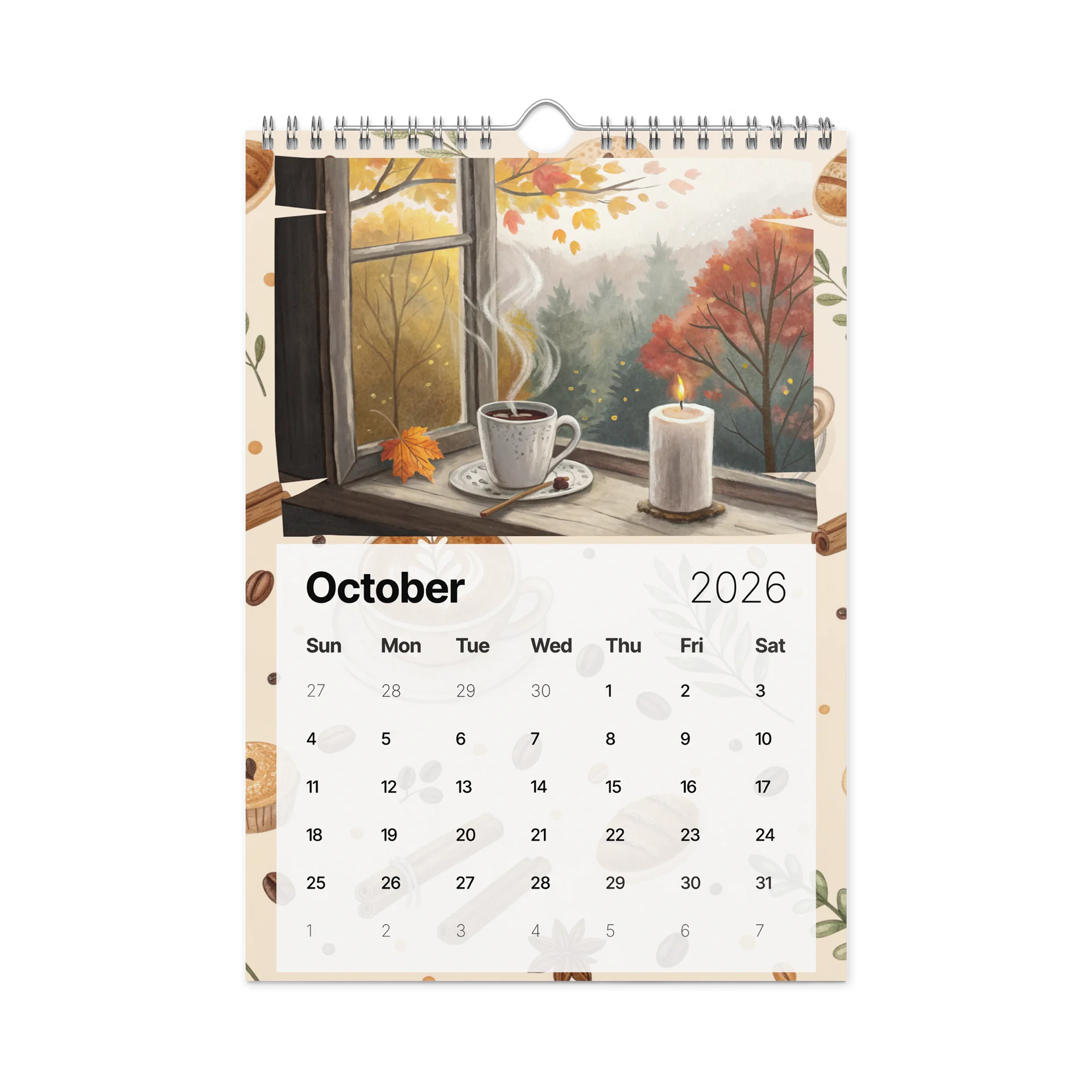 Brewed Bliss Wall Calendar 2026 – The Art of Coffee in Watercolor product image (12)