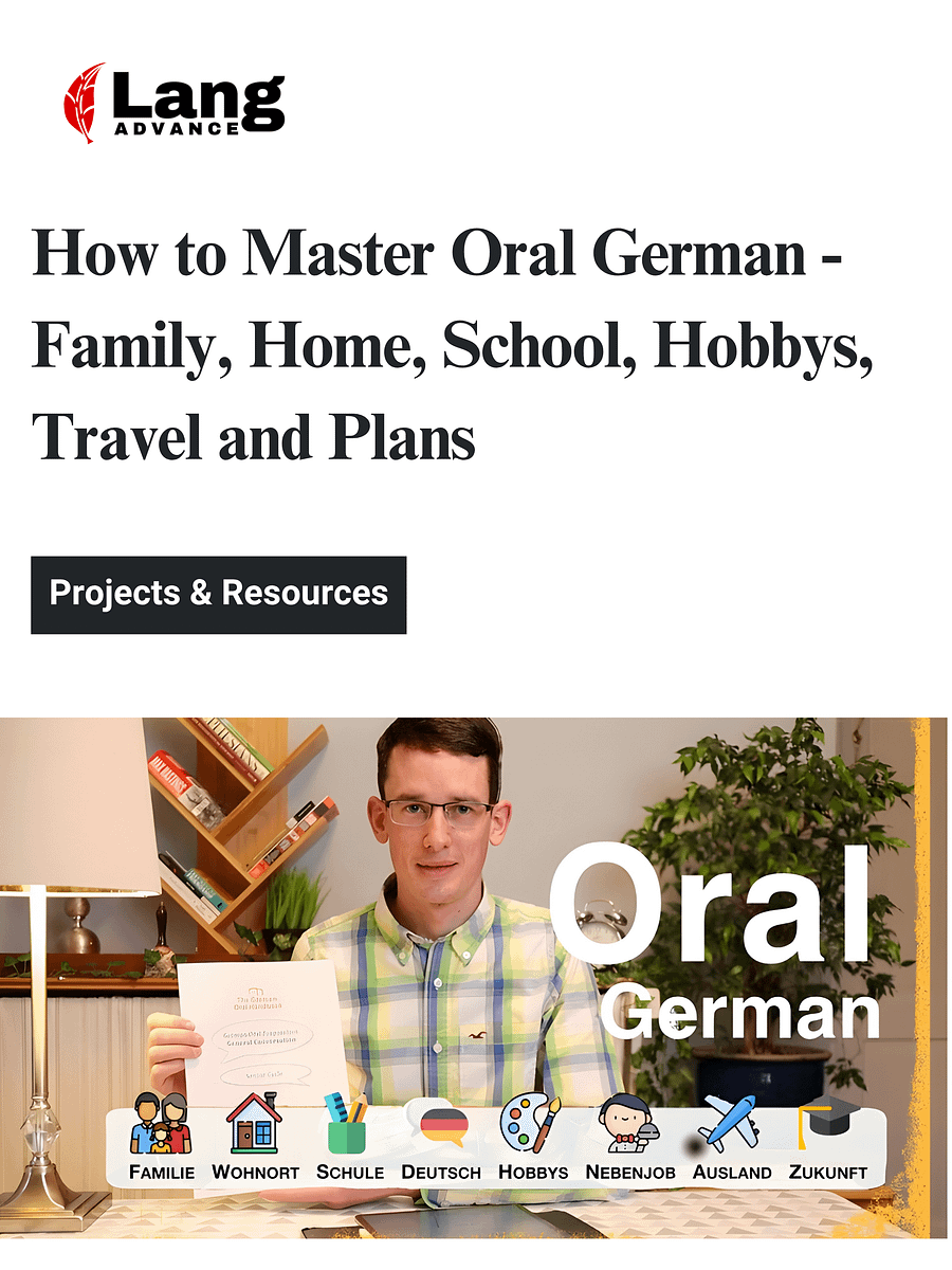 How to Master Oral German - Family, Home, School, Hobbys, Travel and Plans product image (1)