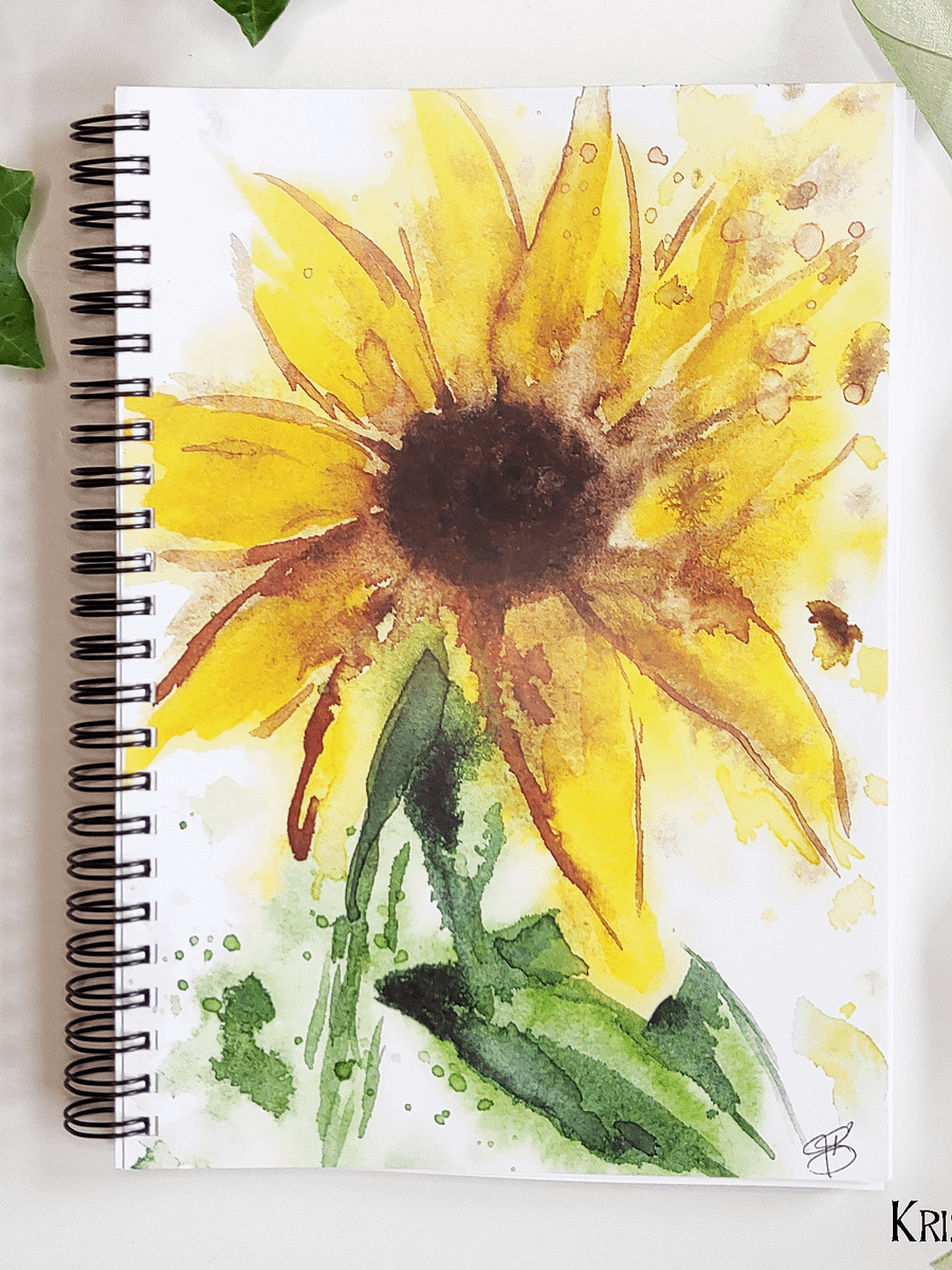 Watercolor Sunflower Print Notebook product image (7)