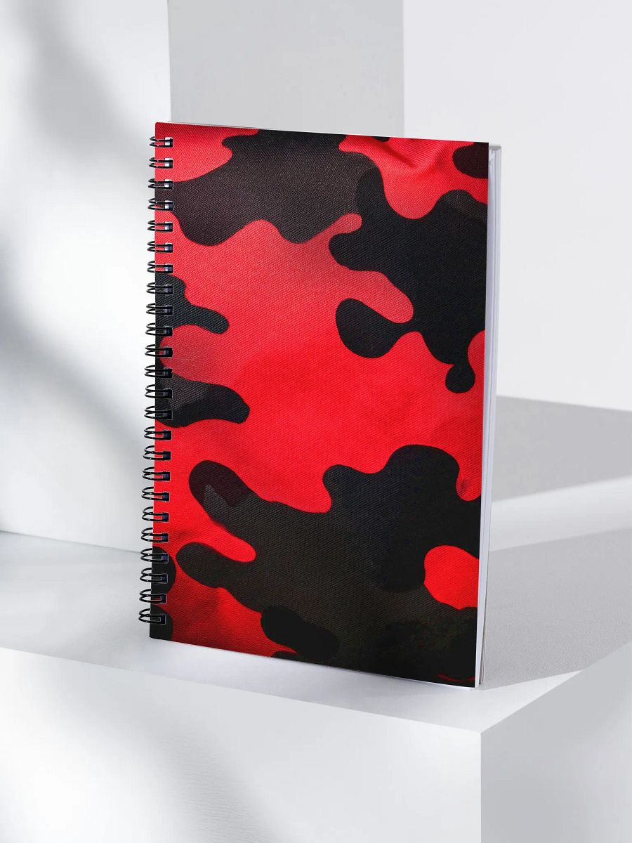 Spiral Notebook black and red camo product image (4)