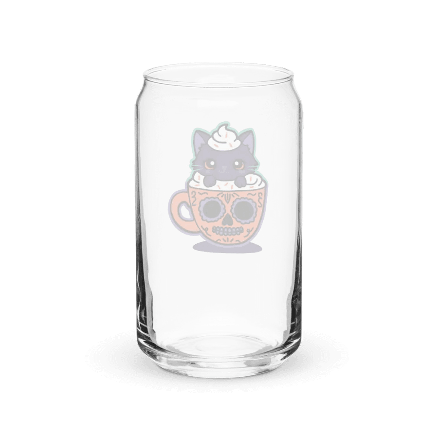 Sugar Skull Kitten Mug 16oz Can-Shaped Drinking Glass product image (12)