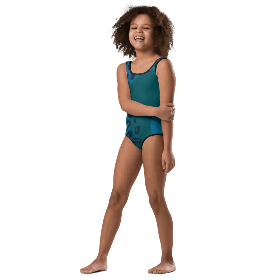 Teal Leopard Kids Swimsuit product image (4)