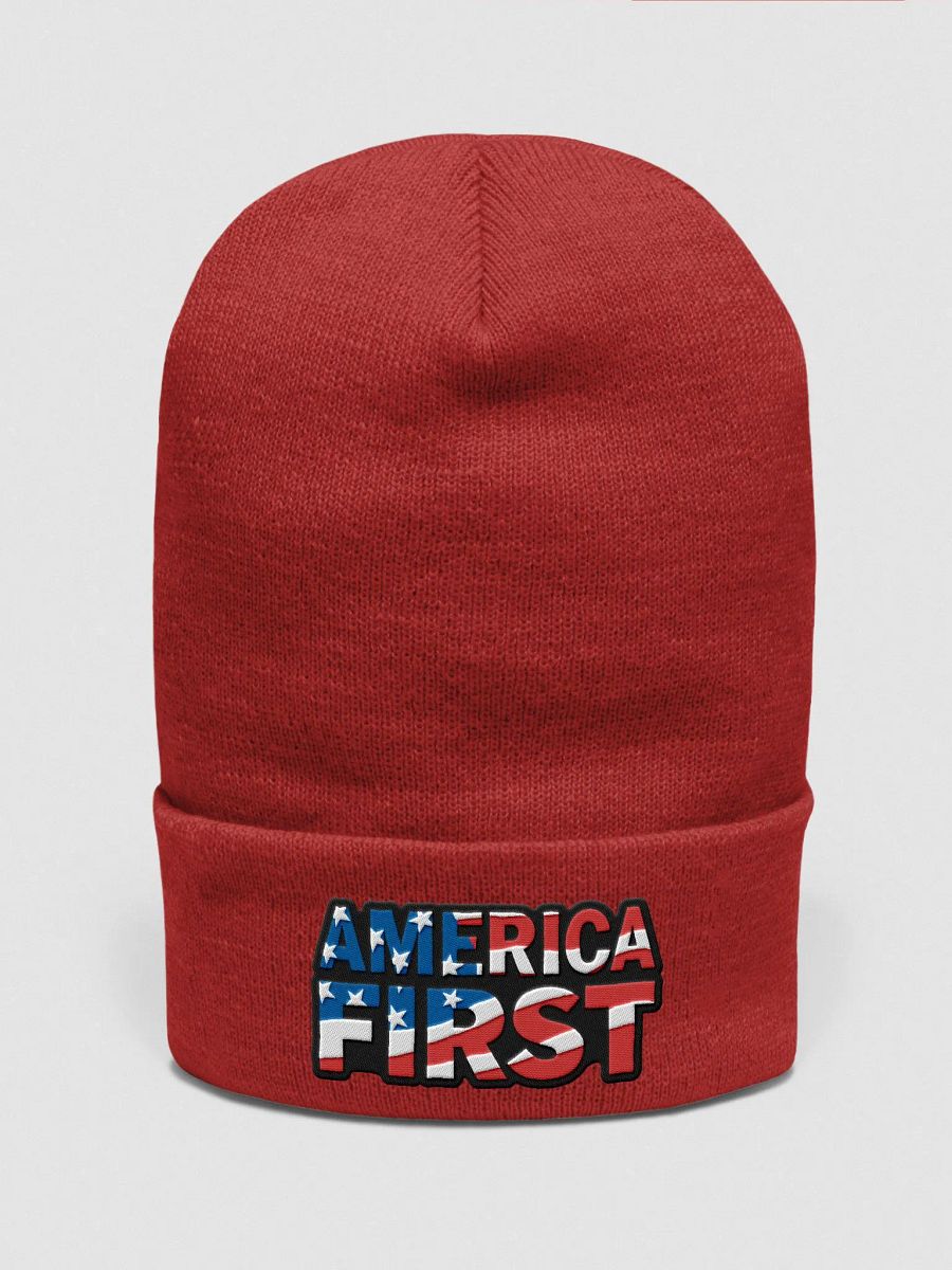Cuffed Beanie: America First product image (1)