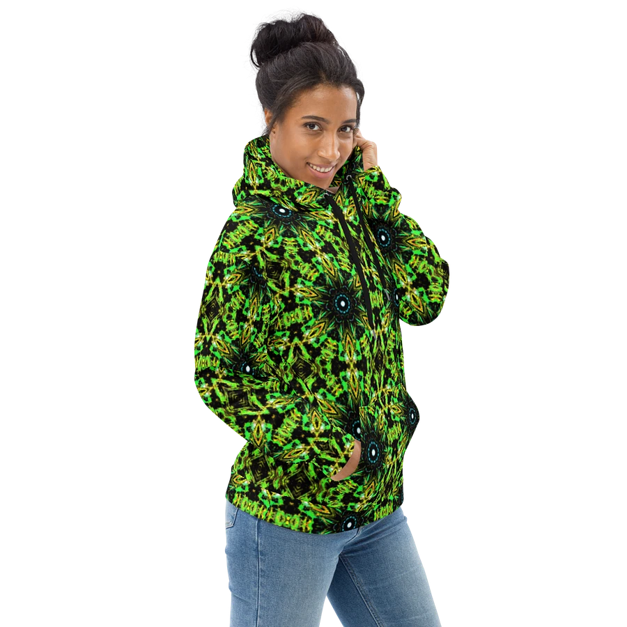 Abstract Repeating Neon Green Kaleidoscope Pattern Unisex Unisex All Over Print Hoodie product image (1)