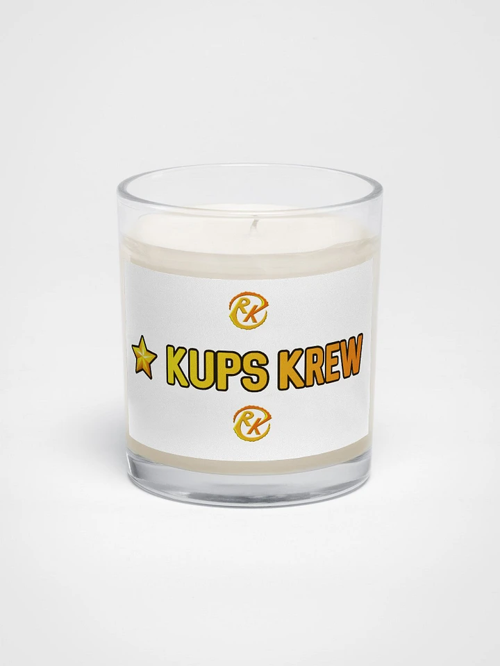Soy Wax Candle In A Clear Glass Jar w/ Kups Krew and Reesiekups insignia product image (1)