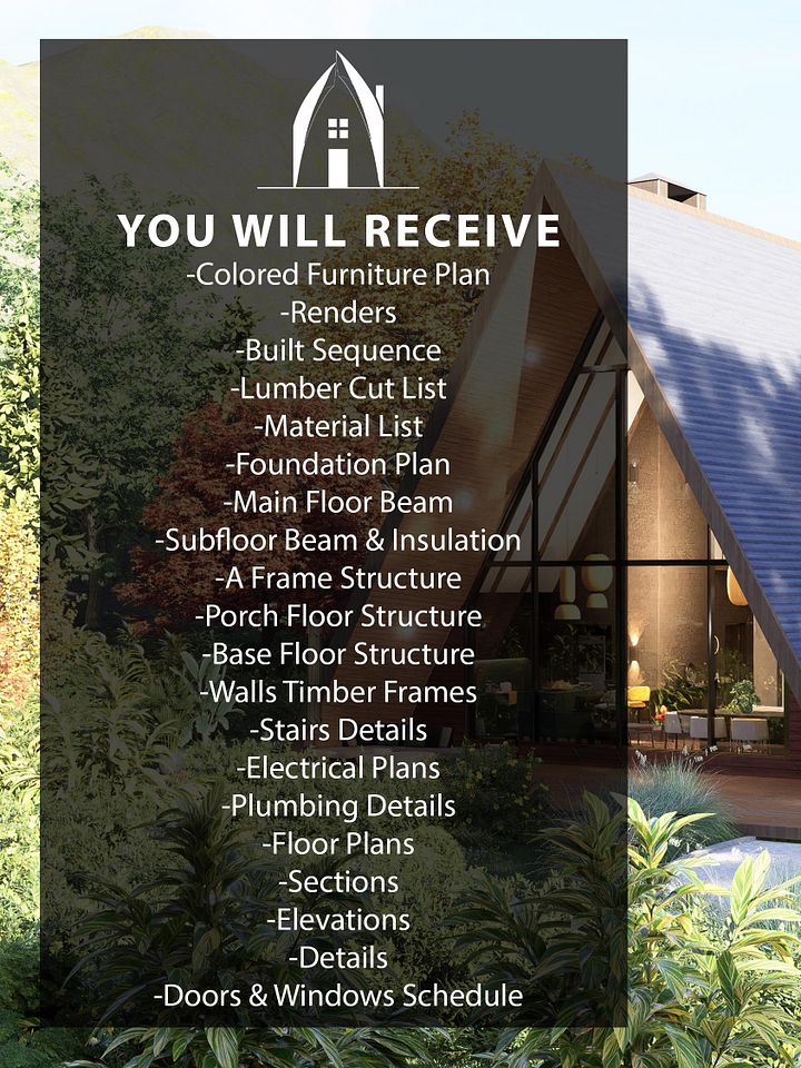 A Frame House 015 - Print & Build FULL DRAWINGS! product image (2)