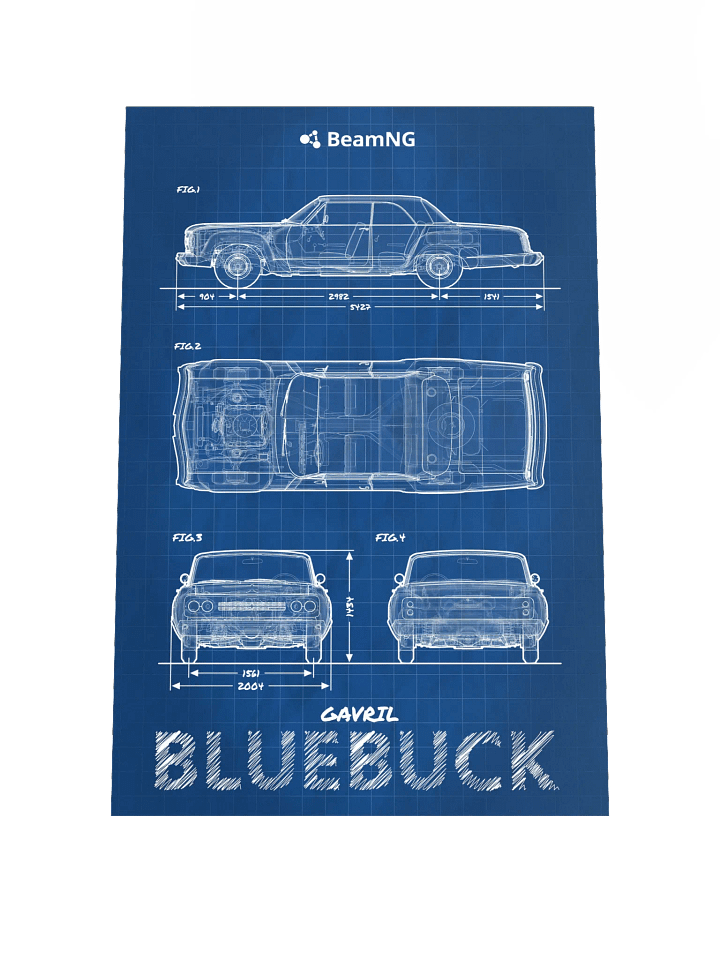 Gavril Bluebuck Blueprint Poster product image (1)