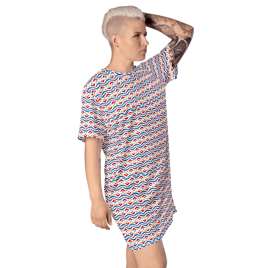 Red, White & Blue T-Shirt Dress, Summer Dress product image (10)