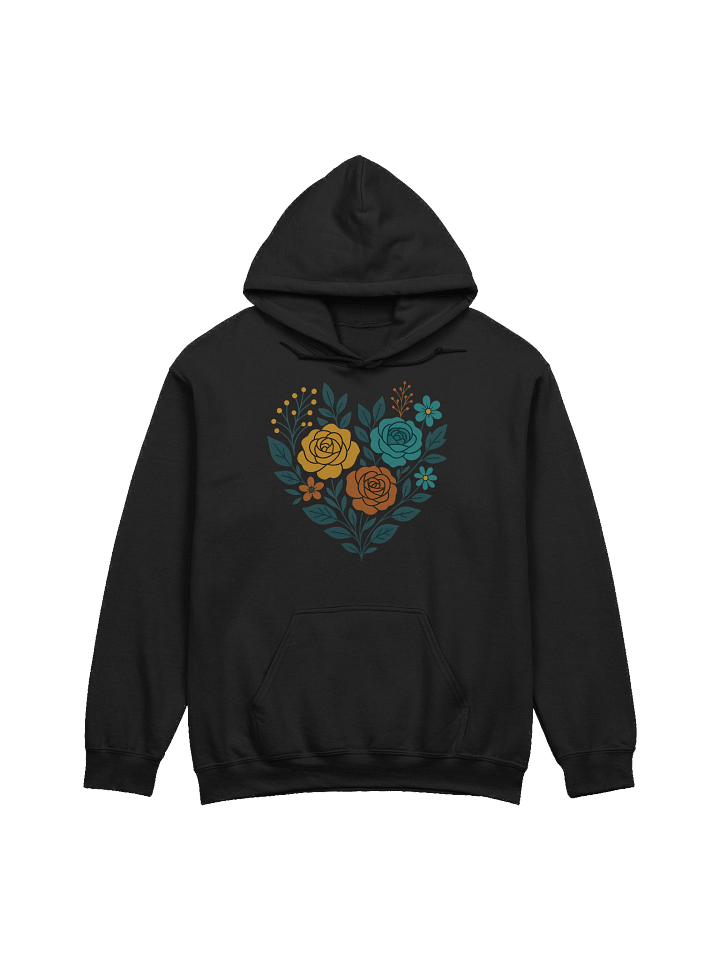 Heart Floral Hoodie – Cottagecore Wildflower Pullover with Roses and Botanical Charm product image (2)