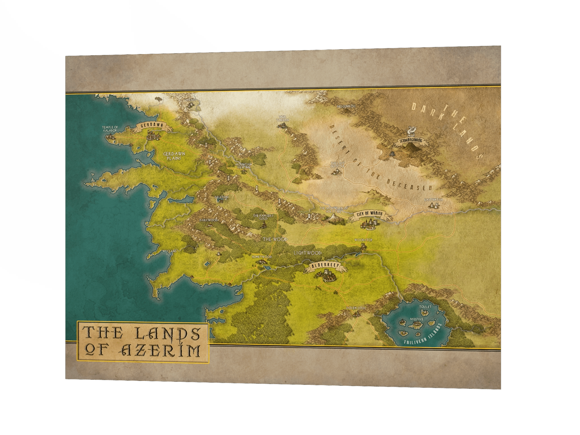 Lands of Azerim Map Poster (18 x 24 inch) product image (2)