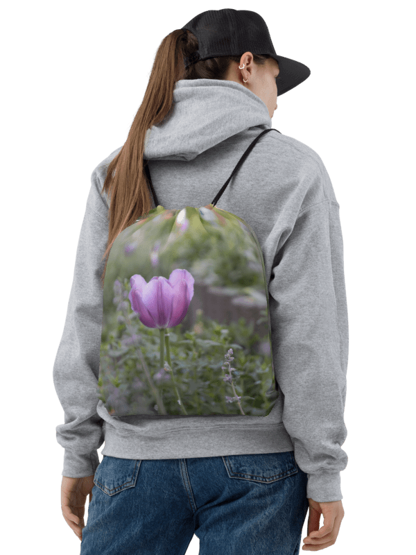 Rucksackbeutel mit Kordelzug - Violette Tulpe product image (2)