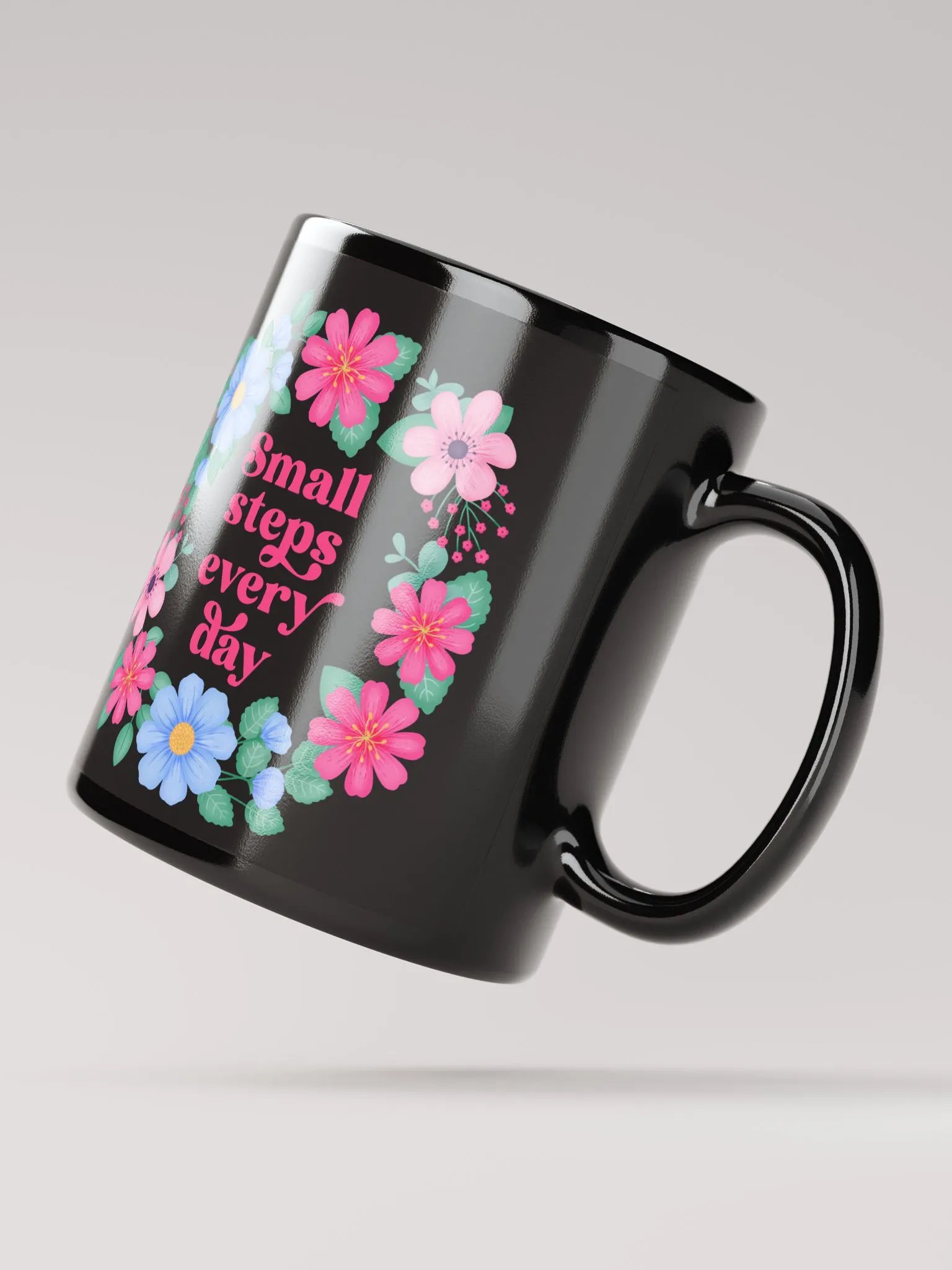 Small steps every day - Black Mug product image (3)