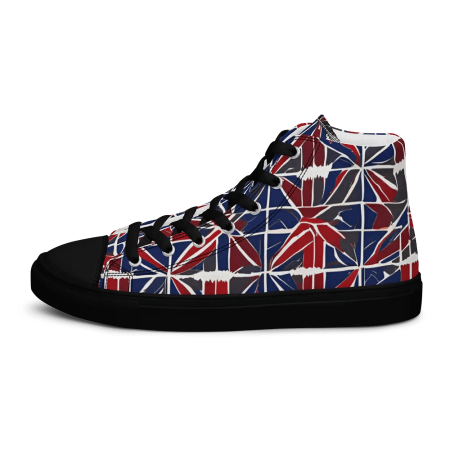 Red And Blue Mosaic Men's High Top Shoes product image (8)