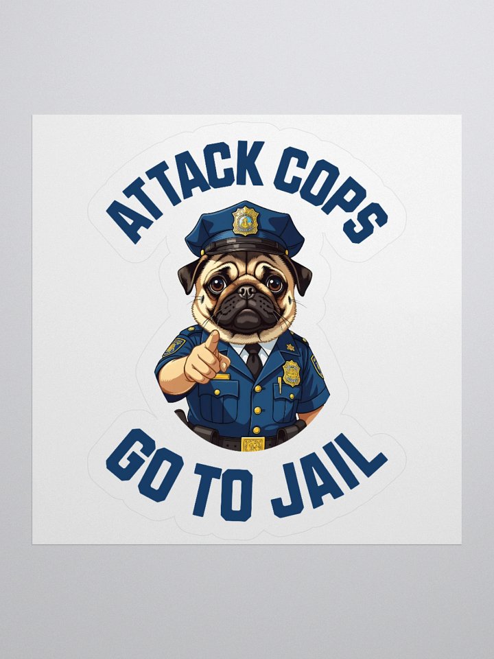 "Attack Cops Go to Jail" Stickers - Blue Ink product image (2)