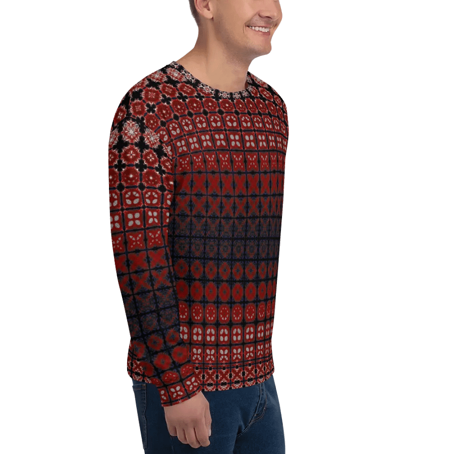 Abstract Red Squares Unisex All Over Print Sweatshirt product image (8)