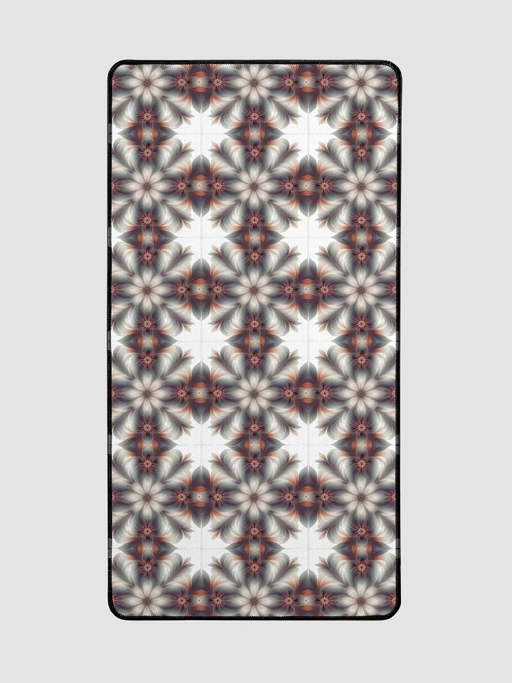 Desk Mat (31.5x15.5 inches) - Geometric Floral Pattern in Pale Oranges and Greens product image (2)