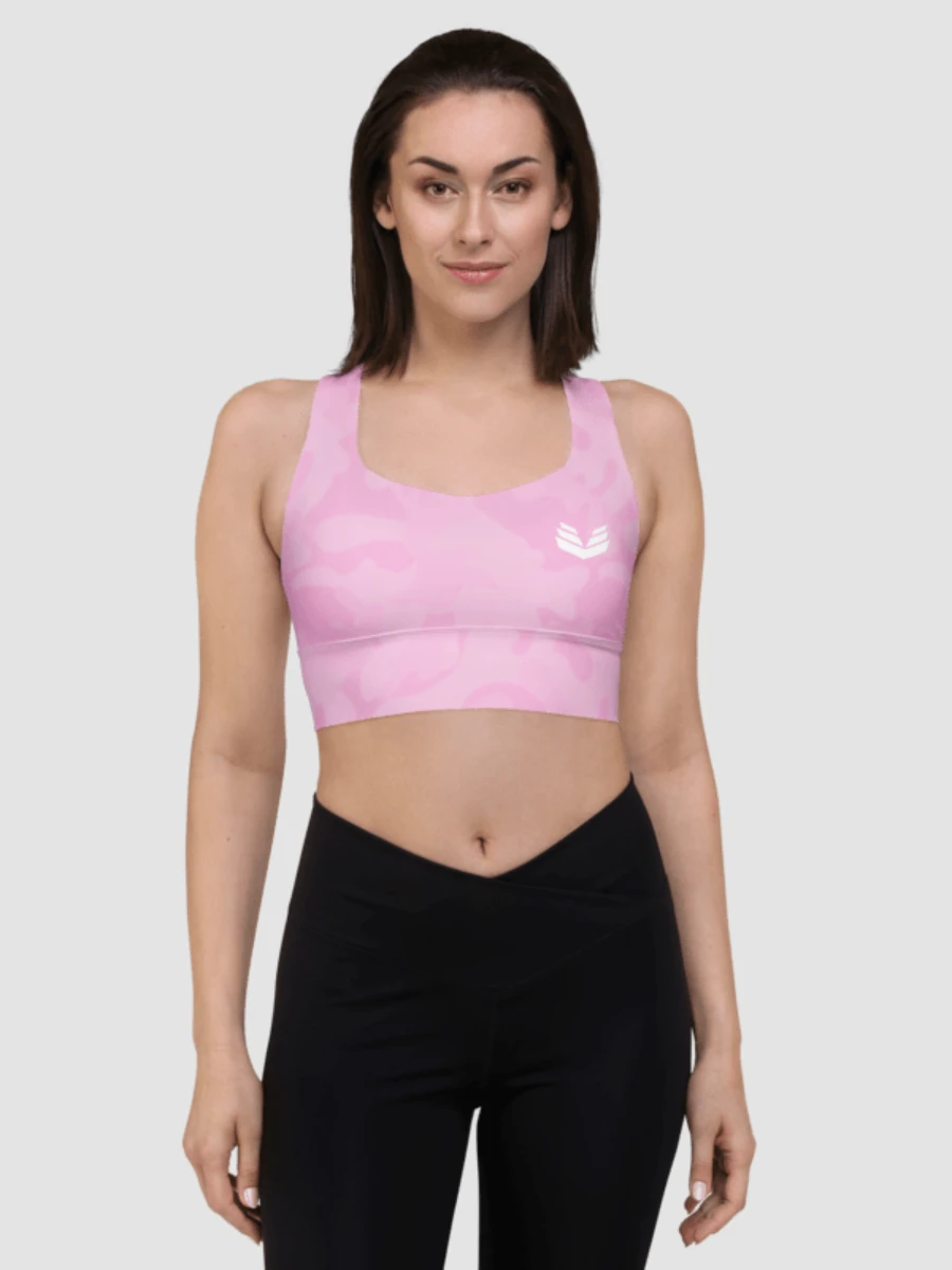 Longline Sports Bra - Light Pink Camo product image (3)