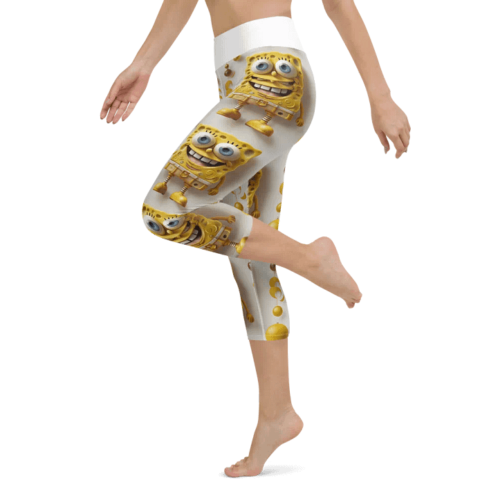 Groovy Yellow Character 90s Yoga Capri Leggings product image (2)