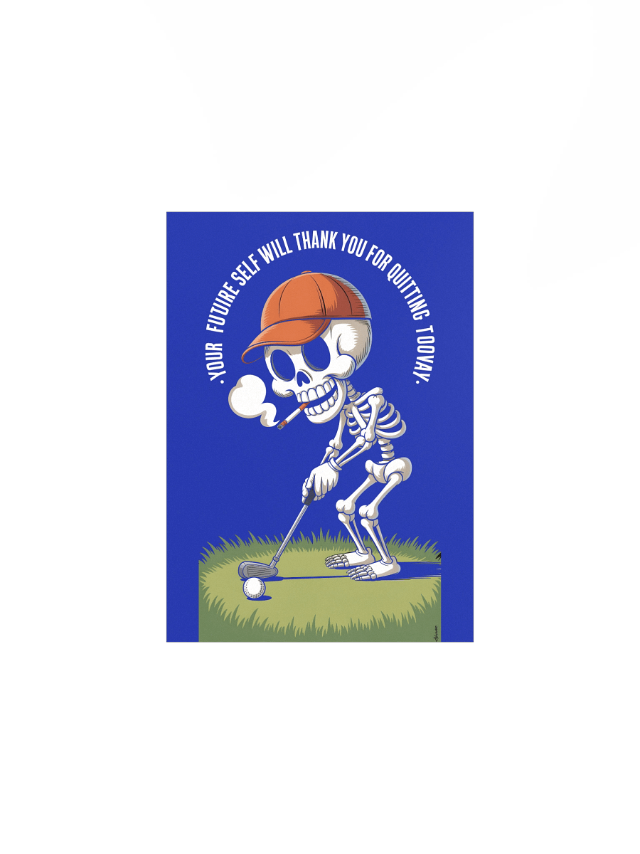 Quit Smoking Skeleton Golf Poster product image (1)