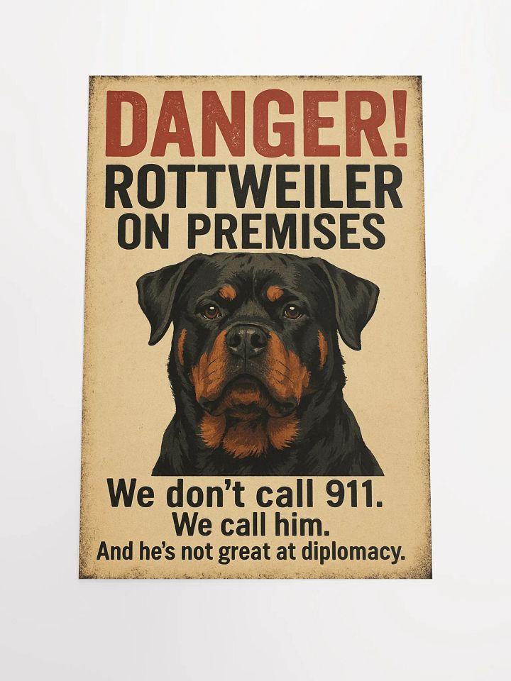 DANGER! ROTTWEILER ON PREMISES POSTER product image (1)