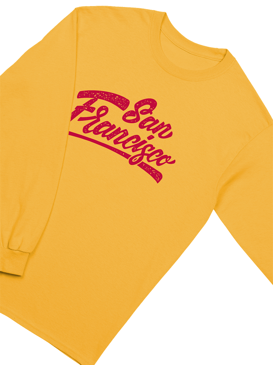 San Francisco Unisex Long Sleeve T-Shirt | Bold Red Script Design product image (3)